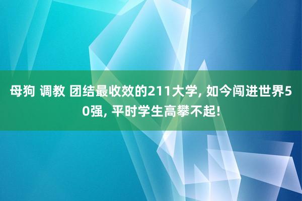母狗 调教 团结最收效的211大学, 如今闯进世界50强, 平时学生高攀不起!
